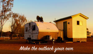 Caravan parked next to an ensuite